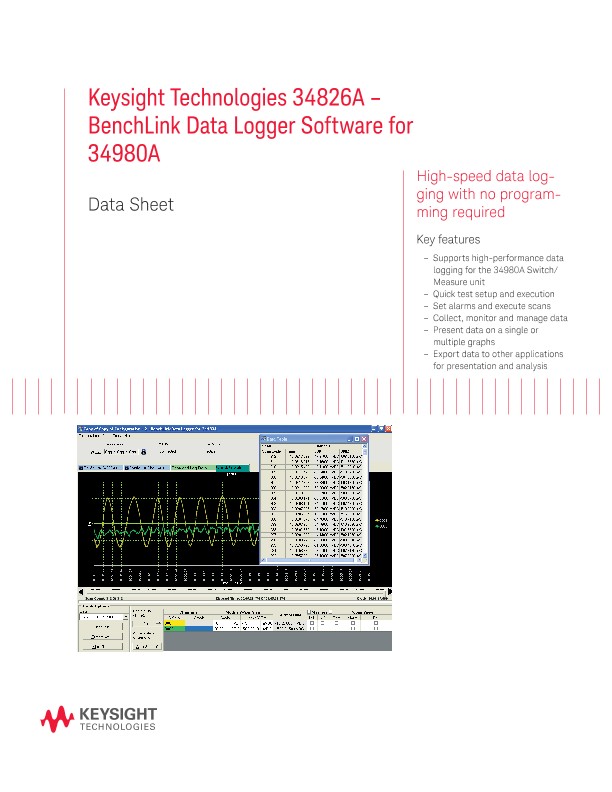 34826A BenchLink Data Logger Software for 34980A PDF Asset Page Keysight